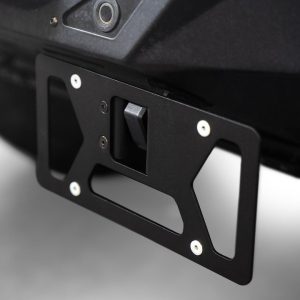 A.desert Des License Plate Bracket, Mounts to D-Ring Mounts with 1 Inch Hole, Adjustable, Rremovable, Powder Coated, Black, Steel – AC9905201NA