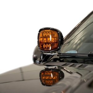 A.desert Des Driving/ Fog Light Mounting Bracket, Hood Hinge Mount, Mounts Up to 6 Inch Lights, Powder Coated, Hammer Black, Steel – AC1101801NA