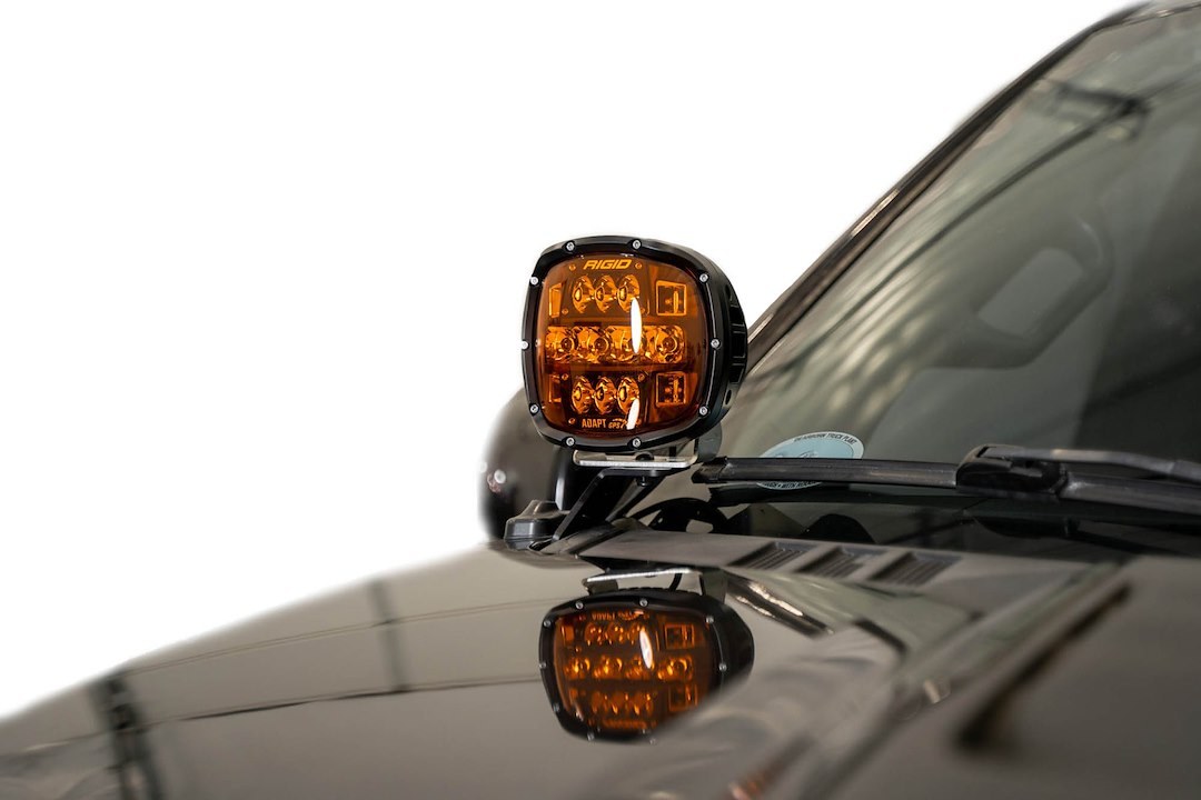 A.desert Des Driving/ Fog Light Mounting Bracket, Hood Hinge Mount, Mounts Up to 6 Inch Lights, Powder Coated, Hammer Black, Steel – AC1101801NA