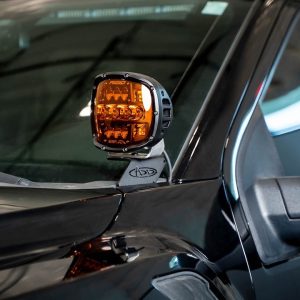 A.desert Des Driving/ Fog Light Mounting Bracket, Hood Hinge Mount, Mounts Up to 6 Inch Lights, Powder Coated, Hammer Black, Steel – AC1101801NA