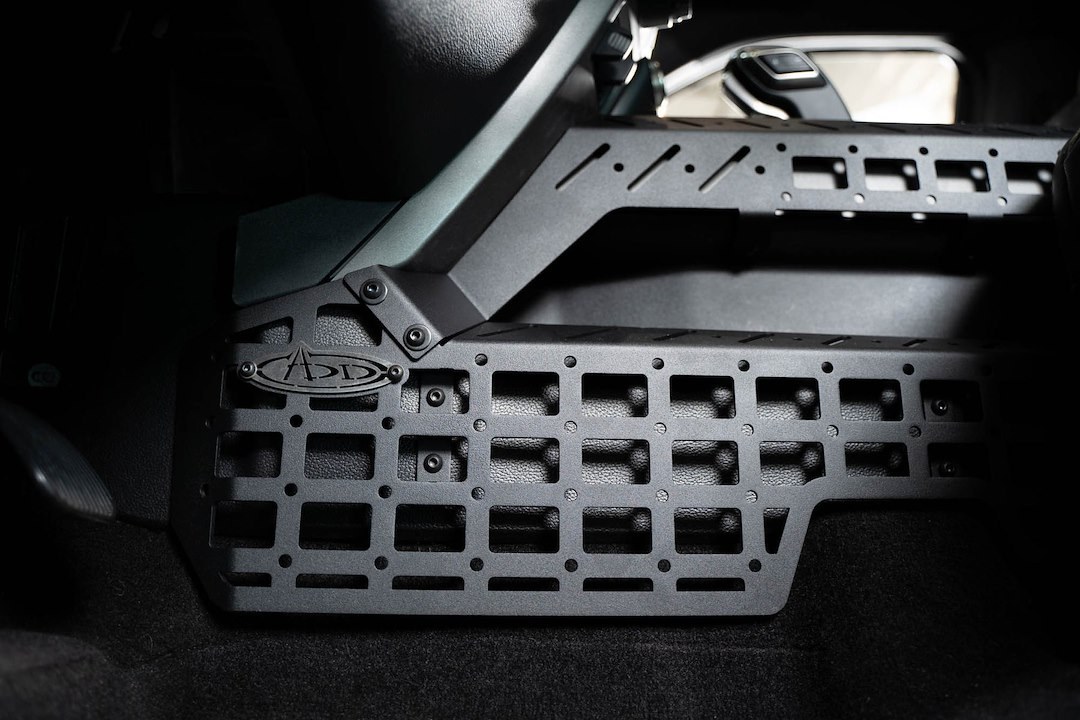 A.desert Des Molle Cargo Panel, Driver and Passenger Side Center Console Panels with Device Bridge, Powder Coated, Hammer Black, Steel – AC110360180