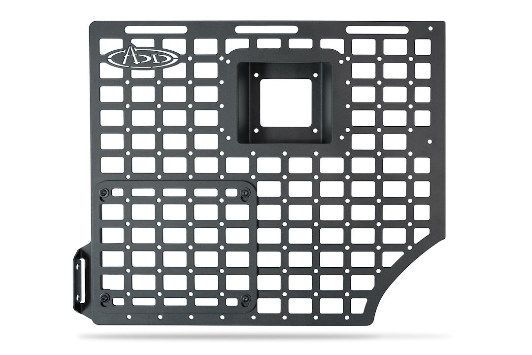 A.desert Des Molle Cargo Panel, Bed Mount, Driver Rear, Bolt-On, Flush Mount, Powder Coated, Hammer Black, Steel – AC1903801NA