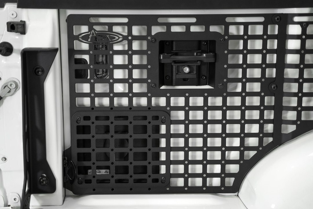 A.desert Des Molle Cargo Panel, Bed Mount, Driver Rear, Bolt-On, Flush Mount, Powder Coated, Hammer Black, Steel – AC1903801NA