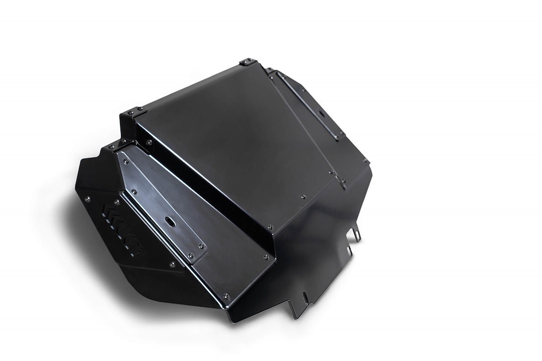 A.desert Des Skid Plate, Rock Fighter, For Use with Rock Fighter Bumper, Powder Coat, Satin Black, Aluminum Alloy – AC23005NA03