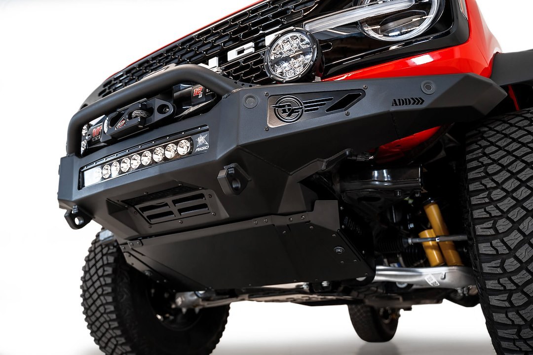 A.desert Des Skid Plate, Rock Fighter, For Use with Rock Fighter Bumper, Powder Coat, Satin Black, Aluminum Alloy – AC23005NA03