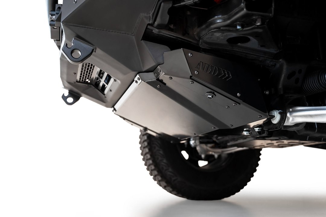 A.desert Des Skid Plate, Rock Fighter, For Use with Rock Fighter Bumper, Powder Coat, Satin Black, Aluminum Alloy – AC23005NA03