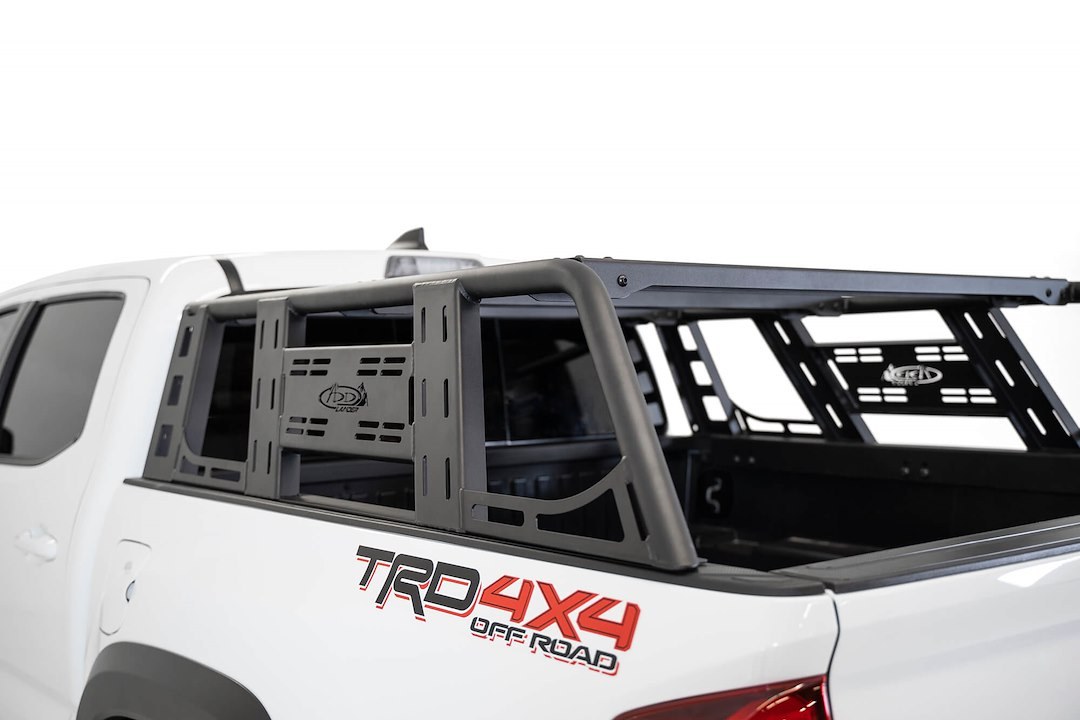 A.desert Des Ladder Rack, Lander Overland, Mounts to Factory Bed Rail System/ Clamp-On, Direct-Fit, Powder Coated, Black, Steel – C698832000103