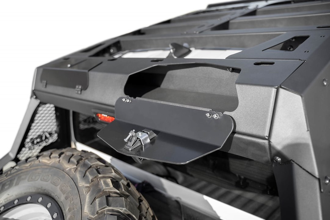 A.desert Des Roof Rack, Honeybadger Chase Rack, Direct-Fit, Mounts to Honeybadger Rack, Powder Coated, Hammer Black, Aluminum, Single – C995491480103