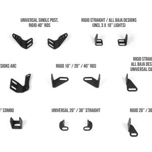 A.desert Des Driving/ Fog Light Mounting Bracket, Universal Front Bumper Mount, Powder Coated, Hammer Black, Steel – ACNA158501NA