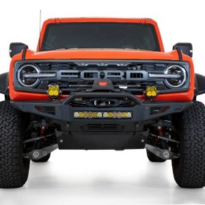 A.desert Des Bumper, Rock Fighter, One Piece Design, Direct-Fit, Mounting Hardware Included, With Bull Bar, With Winch Mount – F260181060103