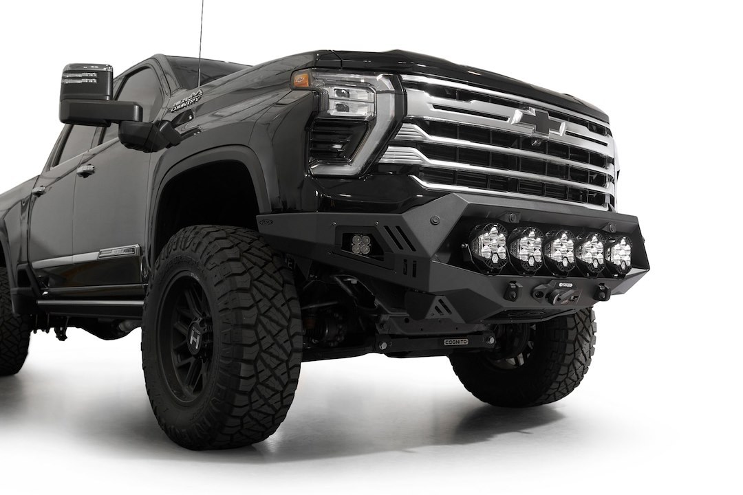 A.desert Des Bumper, Bomber HD, One Piece Design, Direct-Fit, Mounting Hardware Included, Without Grille Guard, With Winch Mount – F820043500103