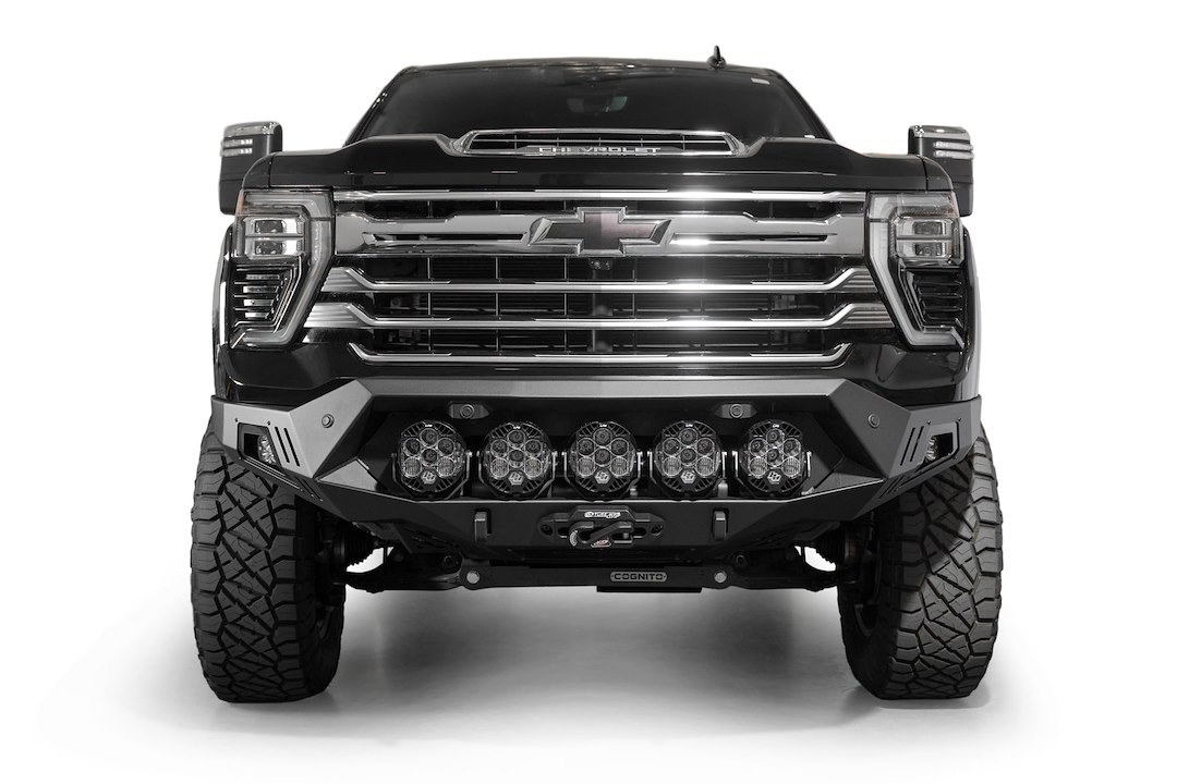 A.desert Des Bumper, Bomber HD, One Piece Design, Direct-Fit, Mounting Hardware Included, Without Grille Guard, With Winch Mount – F820043500103