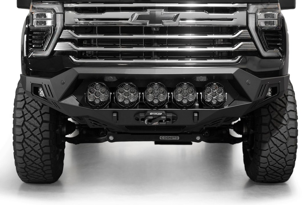 A.desert Des Bumper, Bomber HD, One Piece Design, Direct-Fit, Mounting Hardware Included, Without Grille Guard, With Winch Mount – F820043500103