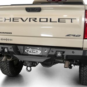 A.desert Des Bumper, Stealth Fighter, One Piece Design, Direct-Fit, Mounting Hardware Included, With Tow Hook Mounts – R120081090103