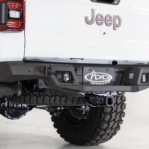 A.desert Des Bumper, Stealth Fighter, One Piece Design, Direct-Fit, Mounting Hardware Included, With Tow Hook Mounts – R971241280103