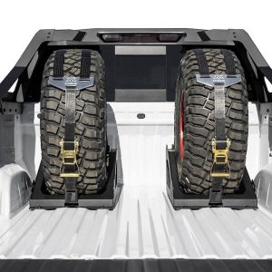 A.desert Des Spare Tire Carrier, Bed Mount, 33 to 40 Inch Tire (14 Inch Width), Hammer Black Powder Coated, Single, Universal – T99918NA01NA