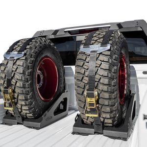 A.desert Des Spare Tire Carrier, Bed Mount, 33 to 40 Inch Tire (14 Inch Width), Hammer Black Powder Coated, Single, Universal – T99918NA01NA