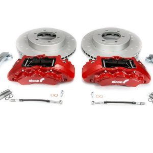 Alcon Brake Brake Kit, With Brake Pads, 6-Piston Red Calipers, 352 Millimeter Diameter X 30 Millimeter Thickness Rotors – BKF1551G58