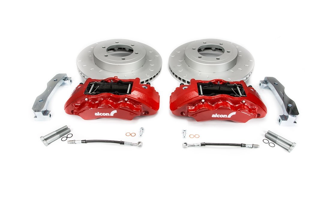 Alcon Brake Brake Kit, With Brake Pads, 6-Piston Red Calipers, 352 Millimeter Diameter X 30 Millimeter Thickness Rotors – BKF1551G58