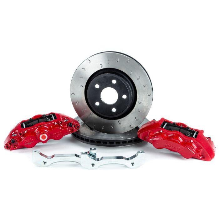 Alcon Brake Brake Kit, With Brake Pads, 6-Piston Red Calipers, 350 Millimeter Diameter X 32 Millimeter Thickness Rotors – BKF1551K06