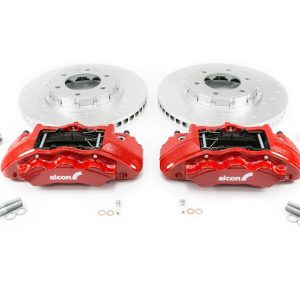 Alcon Brake Brake Kit, With Brake Pads, 6-Piston Red Calipers, 350 Millimeter Diameter X 34 Millimeter Thickness Rotors – BKF1551K61