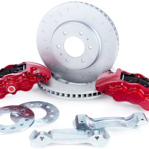 Alcon Brake Brake Kit, With Brake Pads, 6-Piston Red Calipers, 347 Millimeter Diameter X 36 Millimeter Thickness Rotors – BKF1559BE11