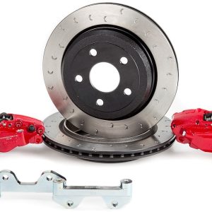 Alcon Brake Brake Kit, With Brake Pads, 4-Piston Red Calipers, 330 Millimeter Diameter X 22 Millimeter Thickness Rotors – BKR5059D12