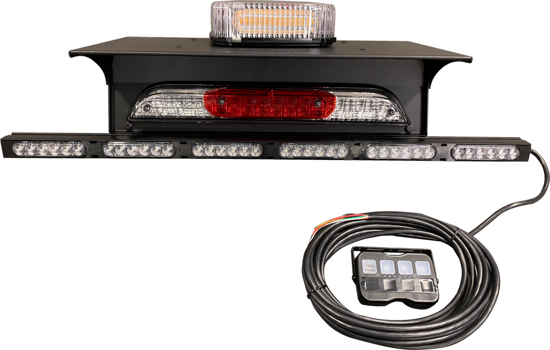 Acari Fleet Warning Light, 540 Series, 19-3/4 Inch Length X 7.7 Inch Height, Mini Bar, Clamp on Mount, Amber LED, Clear – 540-6F-COL