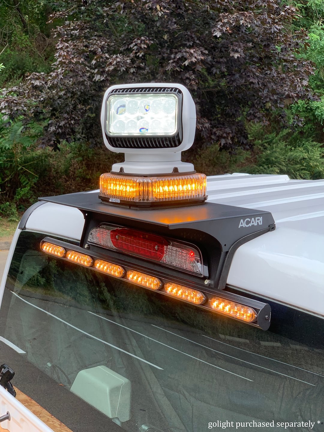 Acari Fleet Warning Light, 540 Series, 19-3/4 Inch Length X 7.7 Inch Height, Mini Bar, Clamp on Mount, Amber LED, Clear – 540-6F-COL
