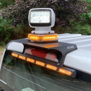Acari Fleet Warning Light, 540 Series, 19-3/4 Inch Length X 7.7 Inch Height, Mini Bar, Clamp on Mount, Amber LED, Clear – 540-6F-FORD-R