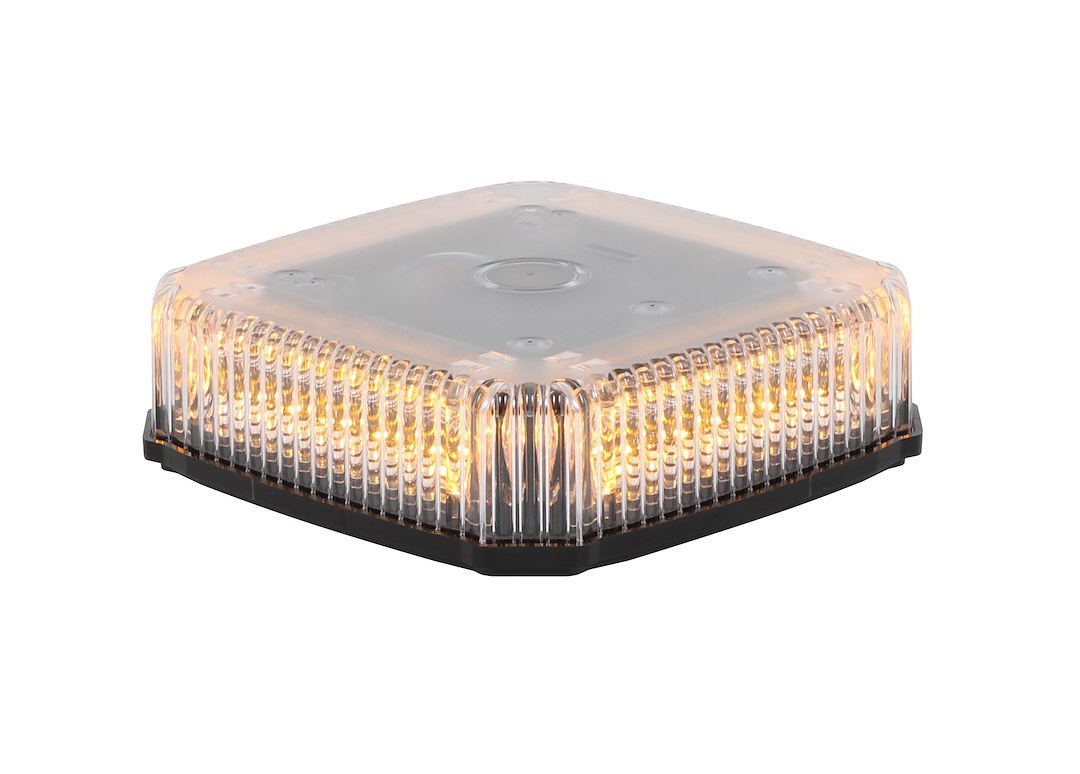 Acari Fleet Warning Light, 360 Series, 7.6 Inch Width X 7.6 Inch Depth X 2.3 Inch Height, Mini Bar, Permanent Mount, Amber LED, Clear – AC-360-CA