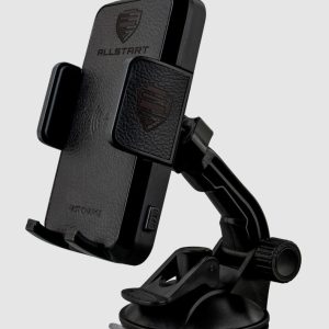 Allstart Cell Phone Mount, Universal, Adjustable Wireless Charging, Dashboard/ Windshield Suction Cup Mount, Black, With Air Vent Adapter – 59900AS
