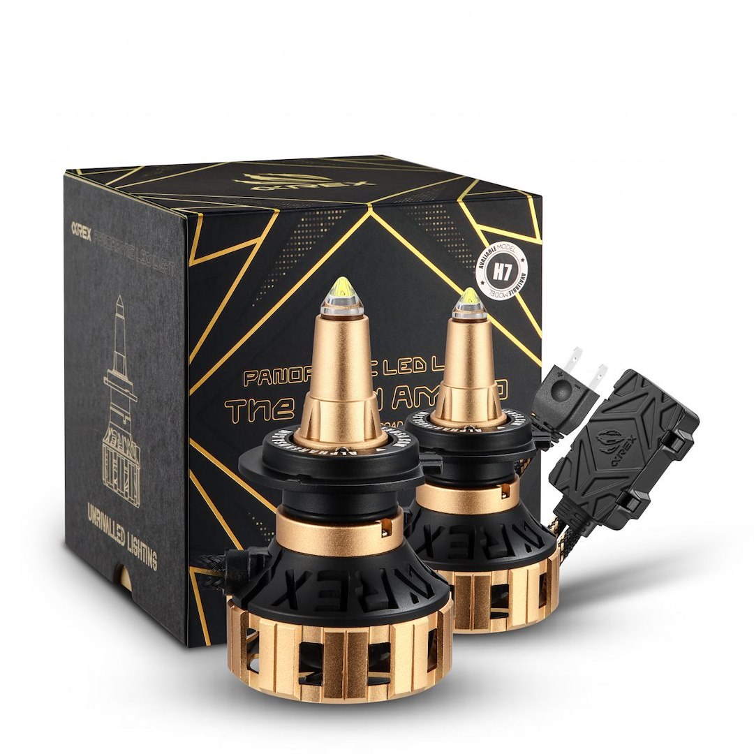 Alpharex USA Headlight Bulb, Pro-Series, H7, Ammo Panoramic LED Bulb, 60 Watt Raw/ 52 Watt Effective, Clear Beam – 110008