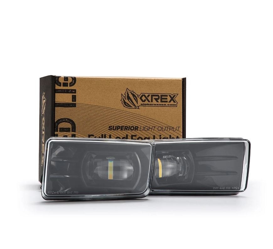 Alpharex USA Driving/ Fog Light, Doubletap, LED Bulb, Luxx Chip, Rectangular, 12.2 Watt/ 12 Volt, Projector Beam – 210008