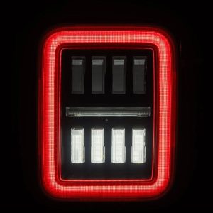 Alpharex USA Tail Light Assembly, Nova-Series, Prismatic LED, Clear Polycarbonate Lens, Alpha-Black Polypropylene Housing – 602050