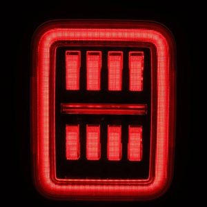 Alpharex USA Tail Light Assembly, Nova-Series, Prismatic LED, Clear/ Red Polycarbonate Lens, Alpha-Black Polypropylene Housing – 602070