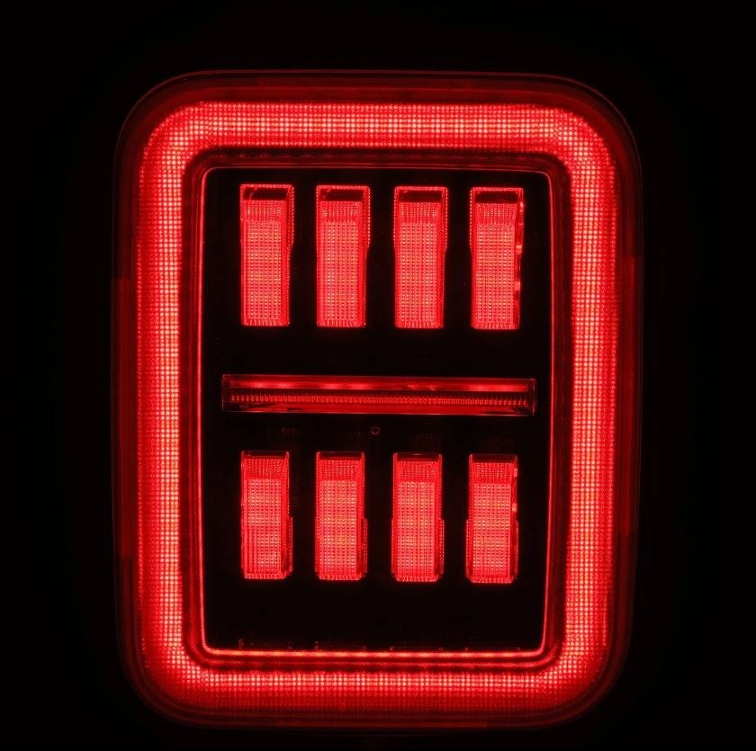 Alpharex USA Tail Light Assembly, Nova-Series, Prismatic LED, Clear/ Red Polycarbonate Lens, Alpha-Black Polypropylene Housing – 602070