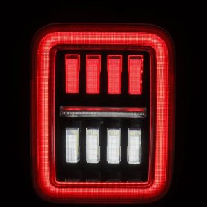 Alpharex USA Tail Light Assembly, Nova-Series, Prismatic LED, Clear/ Red Polycarbonate Lens, Alpha-Black Polypropylene Housing – 602070