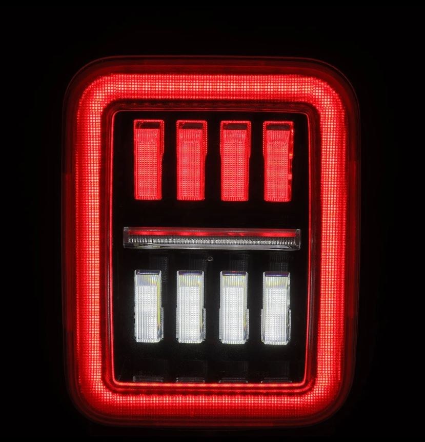 Alpharex USA Tail Light Assembly, Nova-Series, Prismatic LED, Clear/ Red Polycarbonate Lens, Alpha-Black Polypropylene Housing – 602070