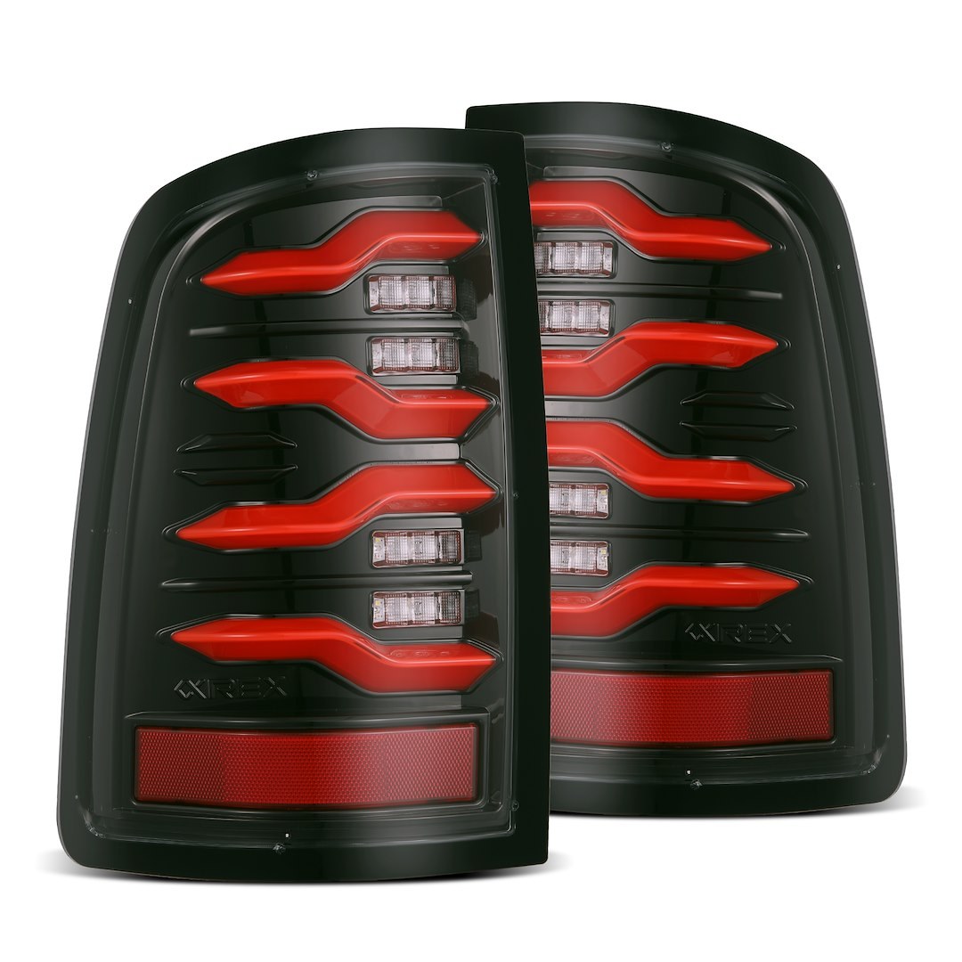 Alpharex USA Tail Light Assembly, Luxx-Series, LED, Smoke Lens, Black/ Red Housing – 640001