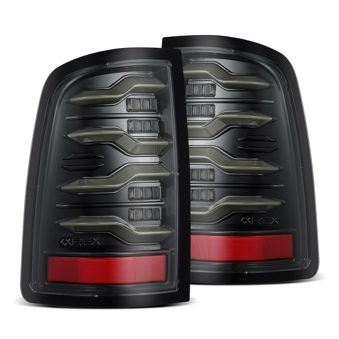 Alpharex USA Tail Light Assembly, Luxx-Series, LED, Clear Lens, Alpha Black Housing – 640090