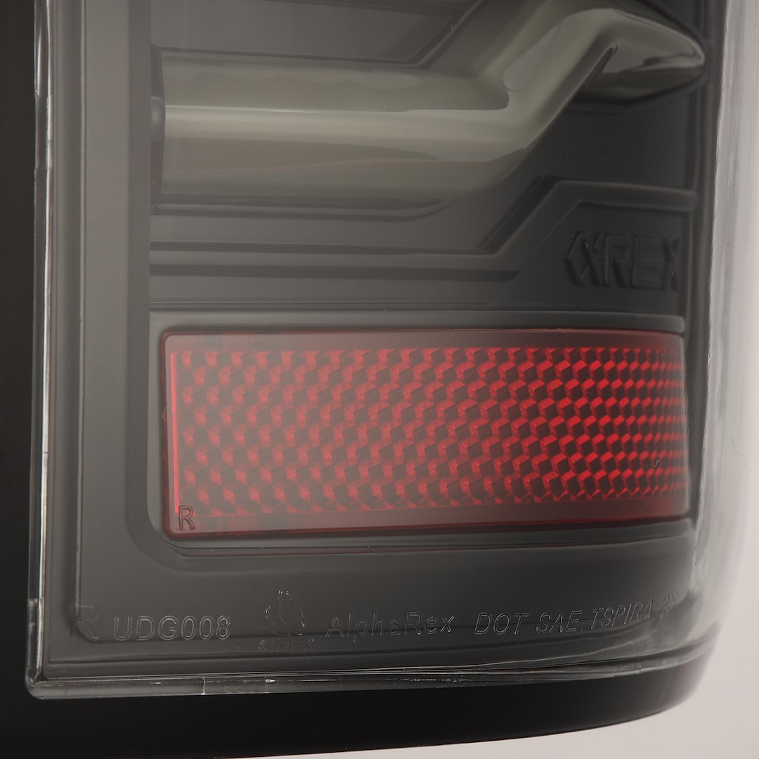Alpharex USA Tail Light Assembly, Luxx-Series, LED, Clear Lens, Alpha Black Housing – 641020