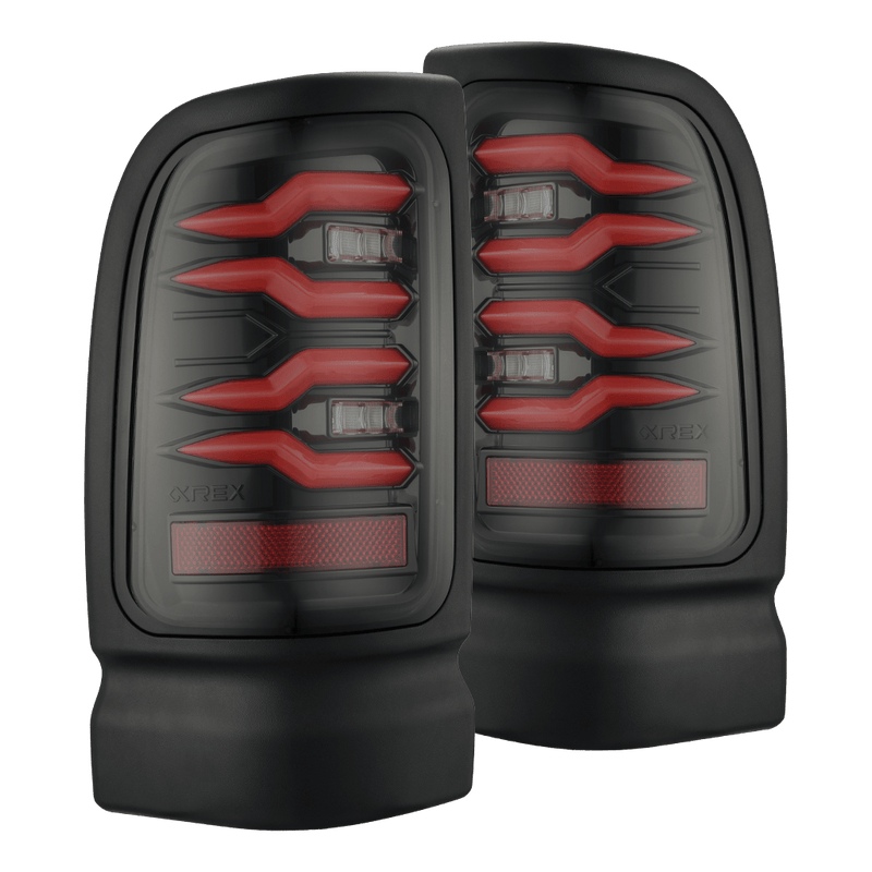 Alpharex USA Tail Light Assembly, Luxx-Series, LED, Smoked Polycarbonate Lens, Black Polypropylene Housing with Red Tubes – 643003