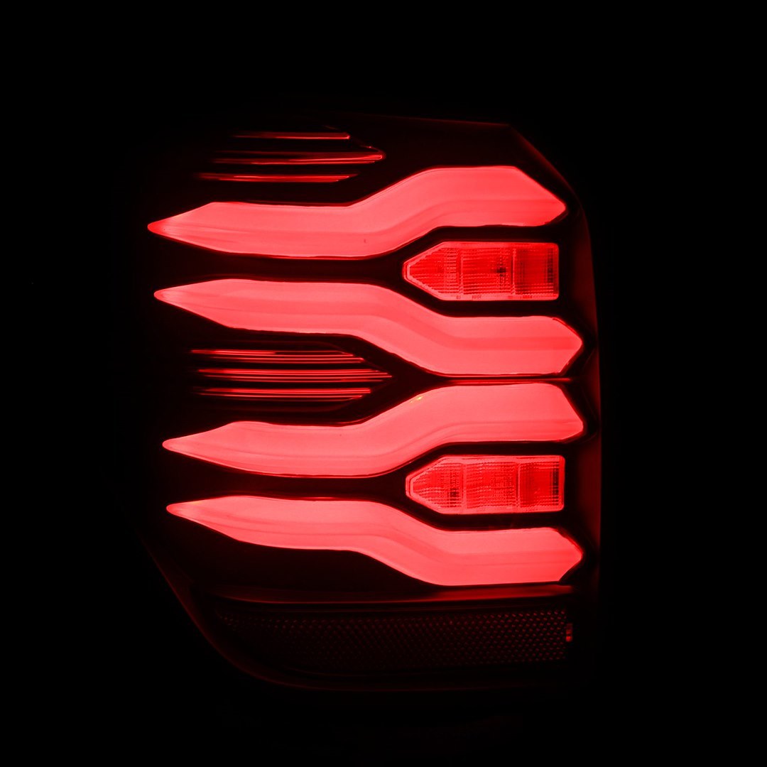Alpharex USA Tail Light Assembly, Luxx-Series, LED, Smoke Lens, Matte Black Housing, Red/ Clear Bulb, Set of 2 – 690050
