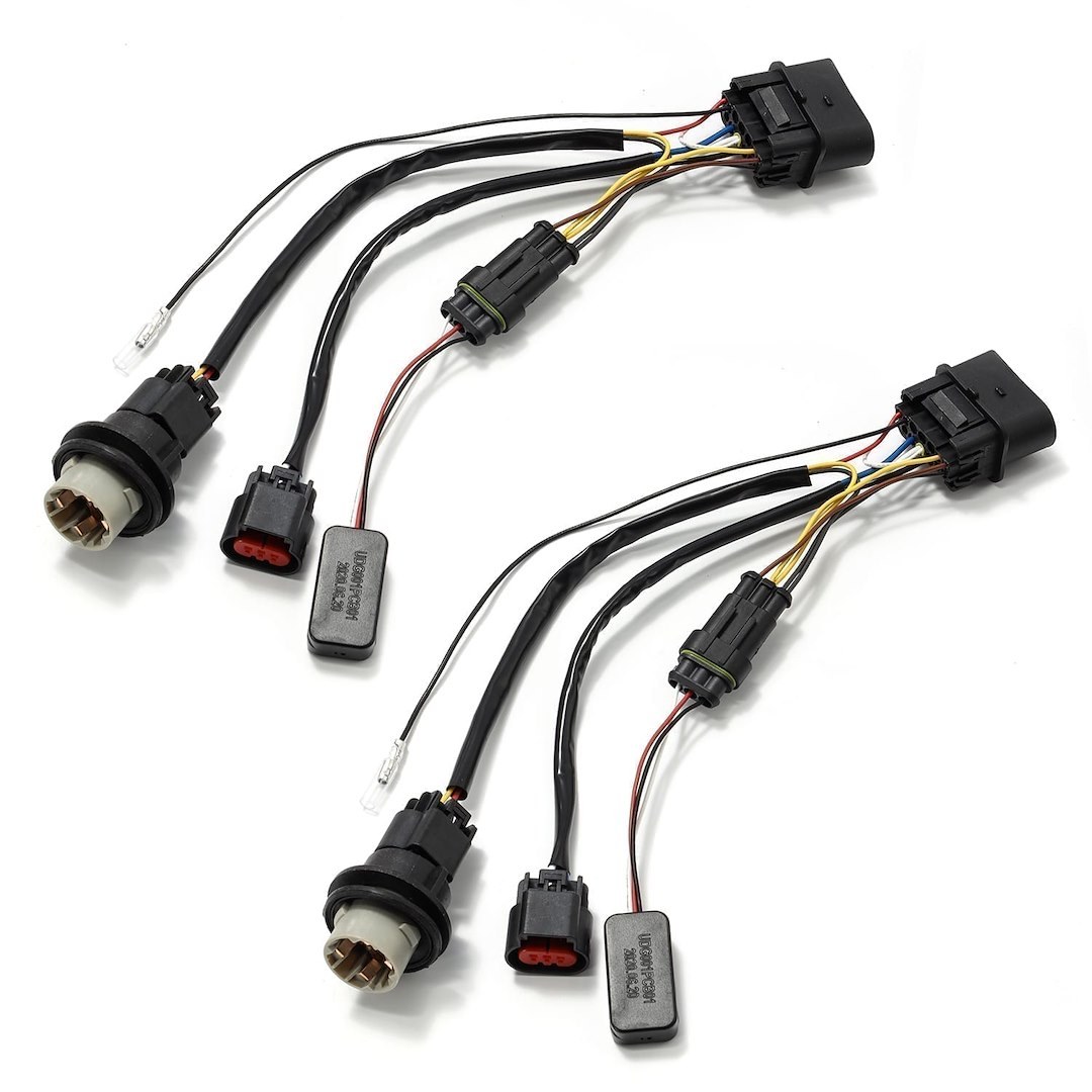 Alpharex USA Headlight Wiring Harness, For Use with Alpharex Projector Headlights, For Use with LED/ Halogen Bulbs, Set of 2 – 810003