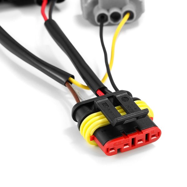 Alpharex USA Headlight Wiring Harness, For Use with Alpharex Luxx-Series/ Nova-Series Projector Headlights, For Use with LED Bulbs, Set of 2 – 810030