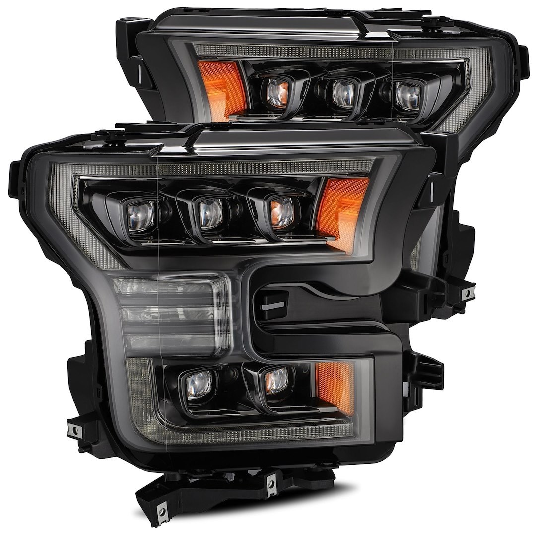 Alpharex USA Headlight Assembly, Nova-Series, LED Bulb, Projector Beam with White Switchback Daytime Running Light/ Amber Sequential Signal – 880163