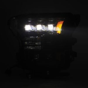 Alpharex USA Headlight Assembly, Nova-Series, LED Bulb, Projector Beam with White Switchback Daytime Running Light/ Amber Sequential Signal – 880163