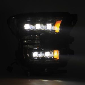 Alpharex USA Headlight Assembly, Nova-Series, LED Bulb, Projector Beam with White Switchback Daytime Running Light/ Amber Sequential Signal – 880163