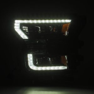 Alpharex USA Headlight Assembly, Nova-Series, LED Bulb, Projector Beam with White Switchback Daytime Running Light/ Amber Sequential Signal – 880163